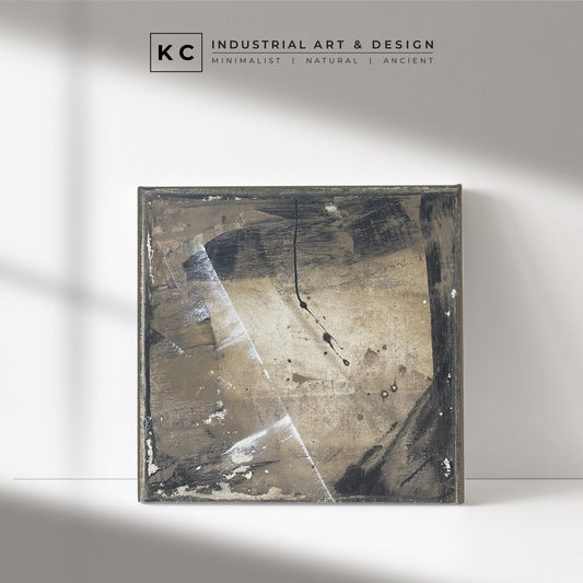 Wabi-Sabi Japandi #17 of 19 | Textured Elemental Canvas | Square Rustic Art | Natural Minimalist Design