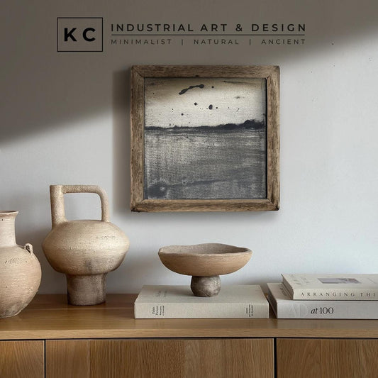 Wabi-Sabi Japandi #14 of 19 | Muted Monochrome | Square Hand-Painted Textured Canvas | Contemplative Minimalist Art