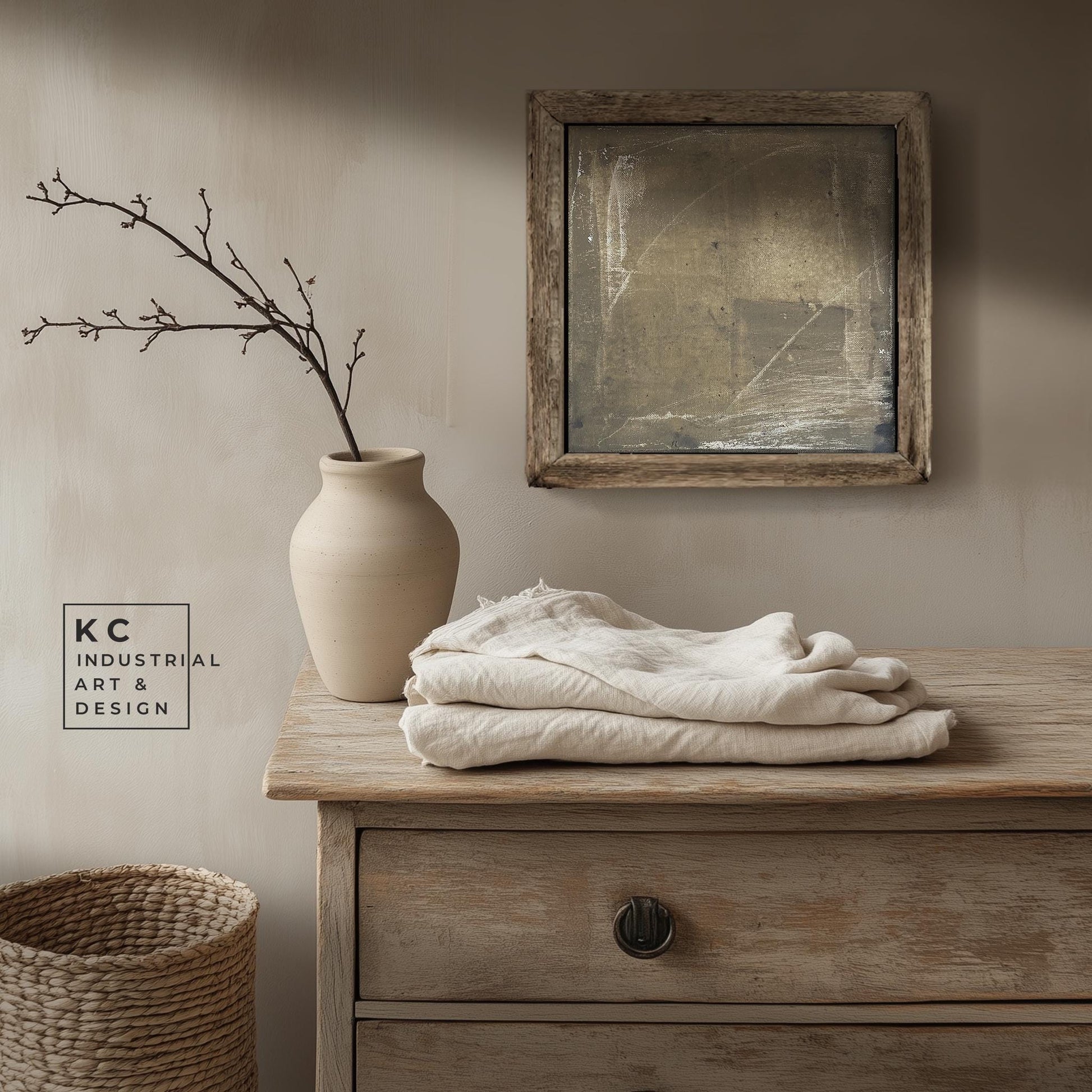Wabi-Sabi Japandi #12 of 19 | Monochrome Textural Art | Square Hand-Painted Neutral Canvas | Contemporary Decor