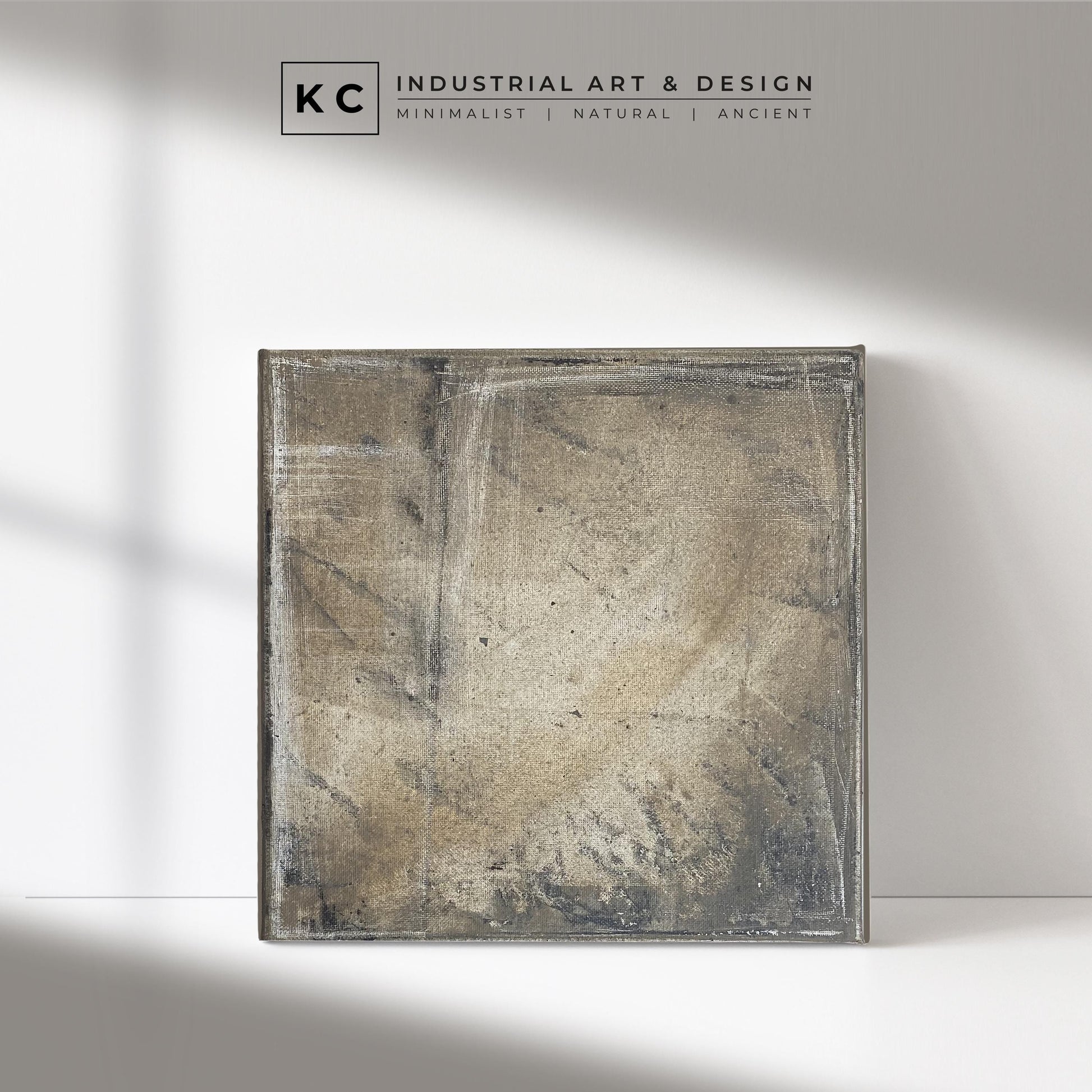 Wabi-Sabi Japandi #11 of 19 | Soft Grayscale Harmony | Square Hand-Painted Canvas | Modern Zen Art