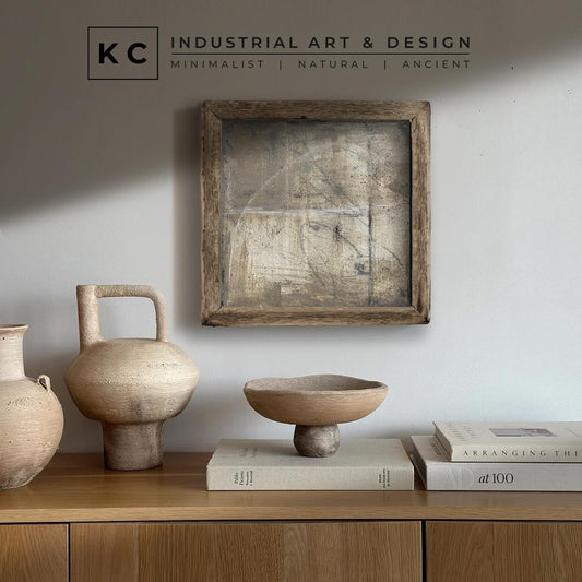 Wabi-Sabi Japandi #10 of 19 | Deep Charcoal Textures | Square Hand-Painted Canvas | Contemporary Zen Art