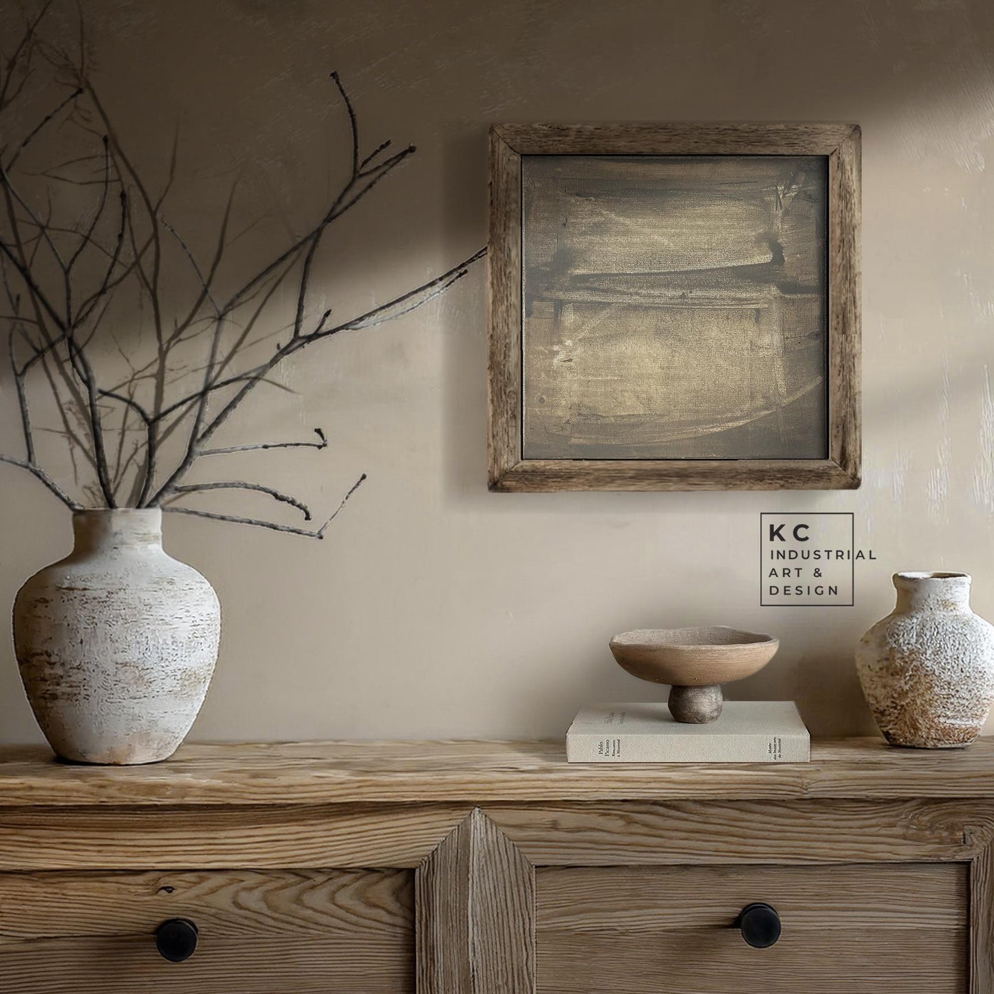 Wabi-Sabi Japandi #7 of 19 | Subdued Grey Textural Harmony | 12x12 Serene Abstract Art