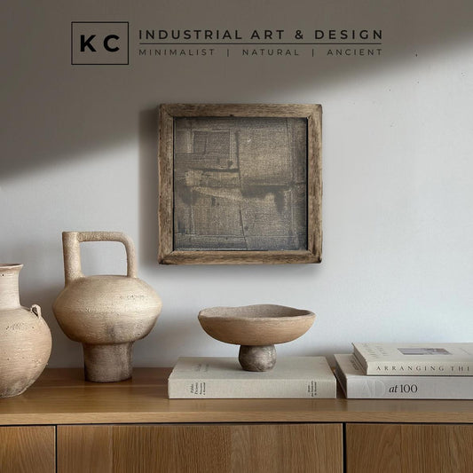 Wabi-Sabi Japandi #5 of 19 | Enigmatic Grayscale Distortion | Square Hand-Painted Canvas | Ancient Modern Fusion