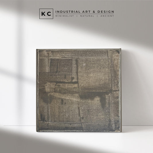Wabi-Sabi Japandi #5 of 19 | Enigmatic Grayscale Distortion | Square Hand-Painted Canvas | Ancient Modern Fusion