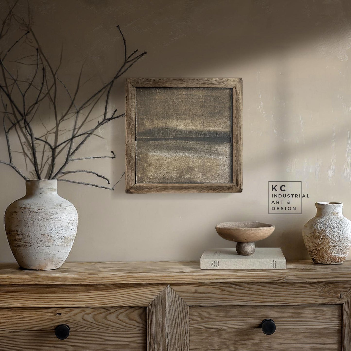 Wabi-Sabi Japandi #2 of 19 | Gentle Grayscale Brushwork | Square Hand-Painted Canvas | Minimalist Wall Art