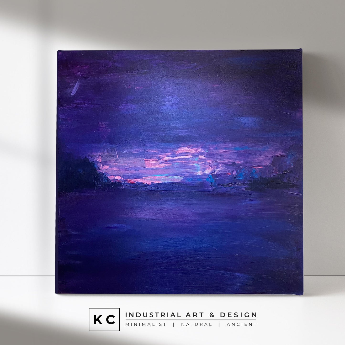 Peeled Paint Marfa Lights Purple Pink Violet Blue Layered Textured Original Abstract Painting | Acrylic on Canvas KC Industrial Art & Design