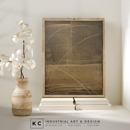 Japandi Glyph #1 of 4 | Primitive Natural Dyes Minimalist Wabi-Sabi Original Abstract Scandinavian Paintings | Set of Four Available