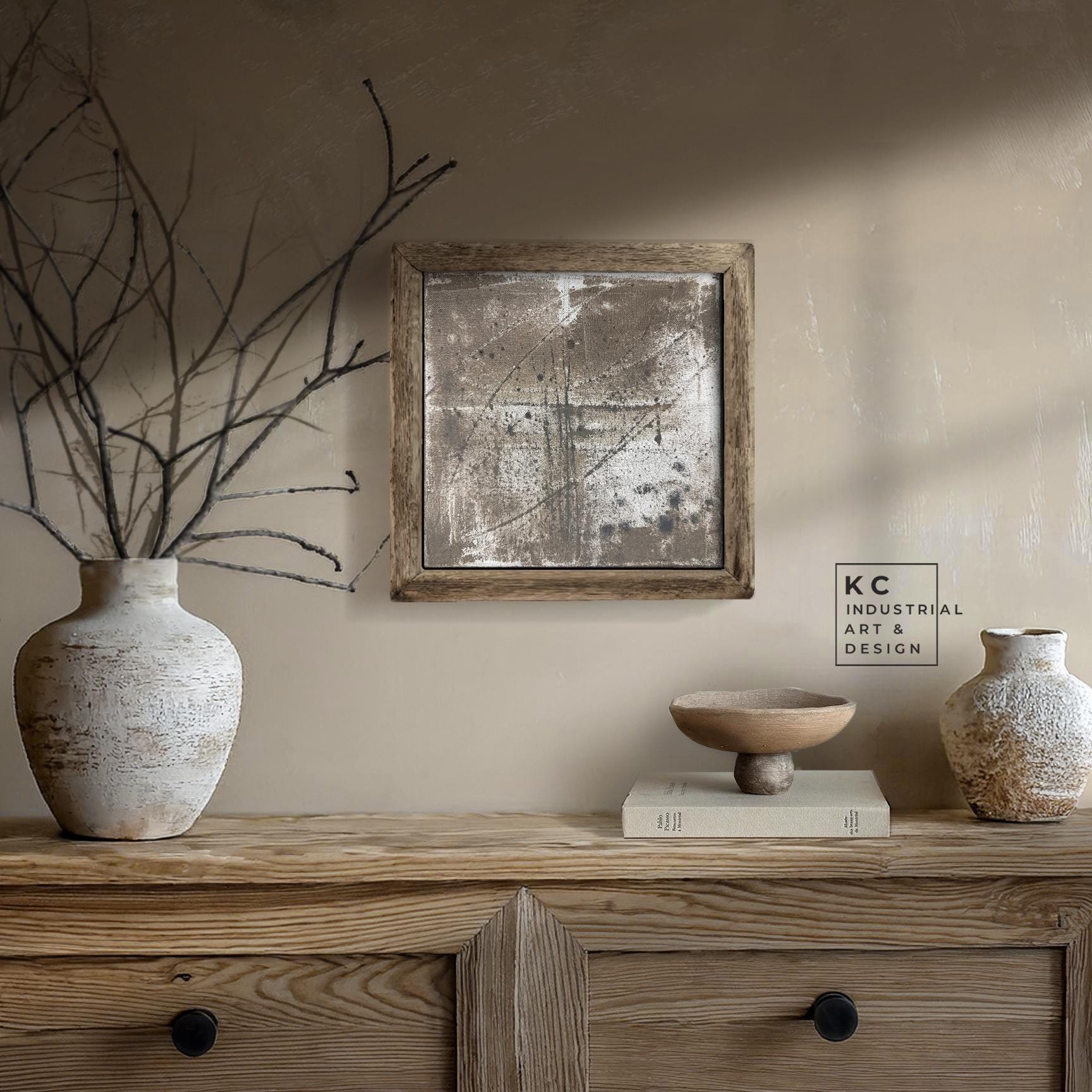 Wabi-Sabi Japandi #19 of 19 | Abstract Organic Textures | Square Hand-Painted Canvas | Contemporary Zen Art