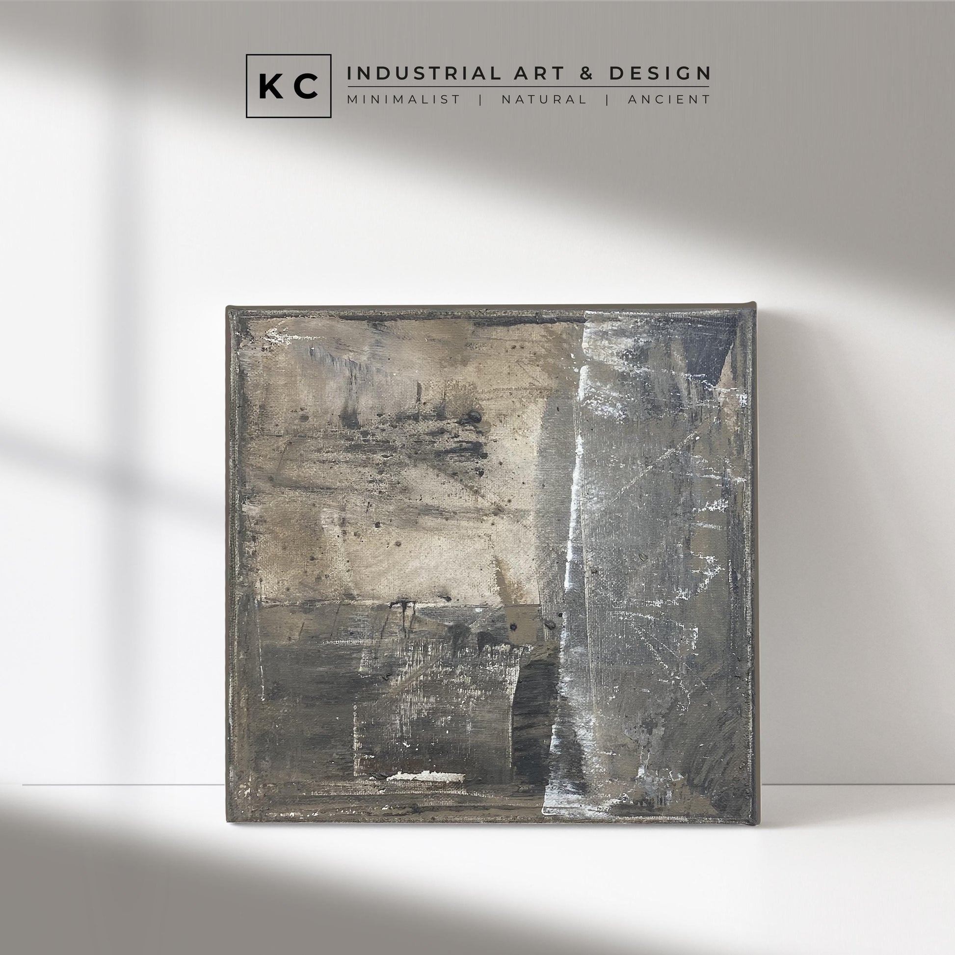 Wabi-Sabi Japandi #16 of 19 | Charcoal Shades Canvas | Square Contemporary Art | Elemental Rustic Design