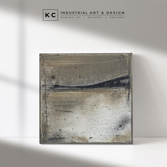 Wabi-Sabi Japandi #15 of 19 | Subdued Grayscale Canvas | Square Modern Art | Elemental Abstract Design