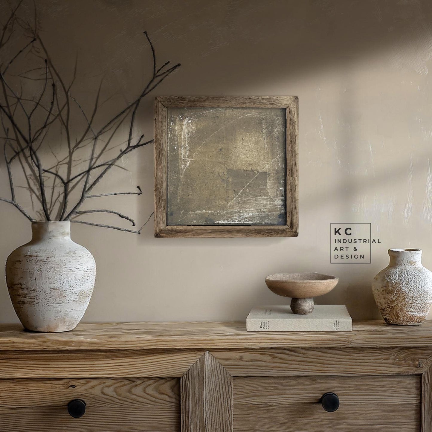 Wabi-Sabi Japandi #12 of 19 | Monochrome Textural Art | Square Hand-Painted Neutral Canvas | Contemporary Decor