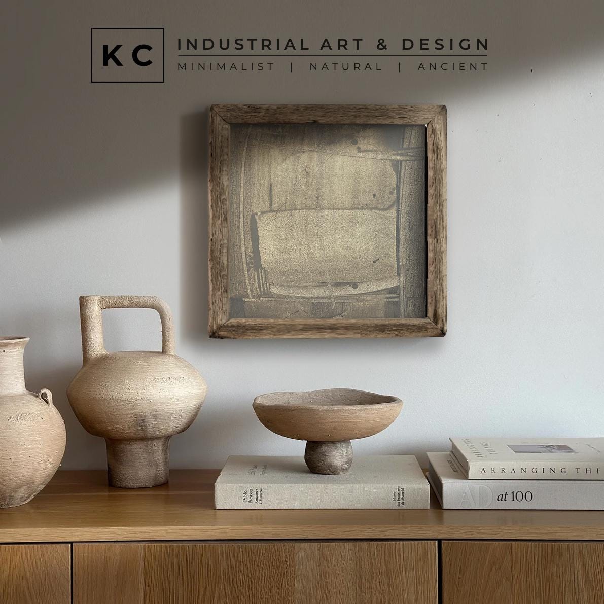 Wabi-Sabi Japandi #8 of 19 | Earthy Monochrome Elegance | 12x12 Textured Minimalist Canvas