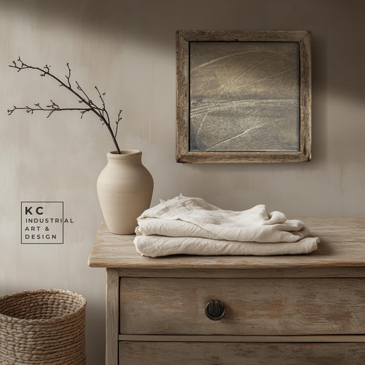 Wabi-Sabi Japandi #4 of 19 | Ancient Echoes | Hand-Painted Square Canvas | Timeless Minimalist Art