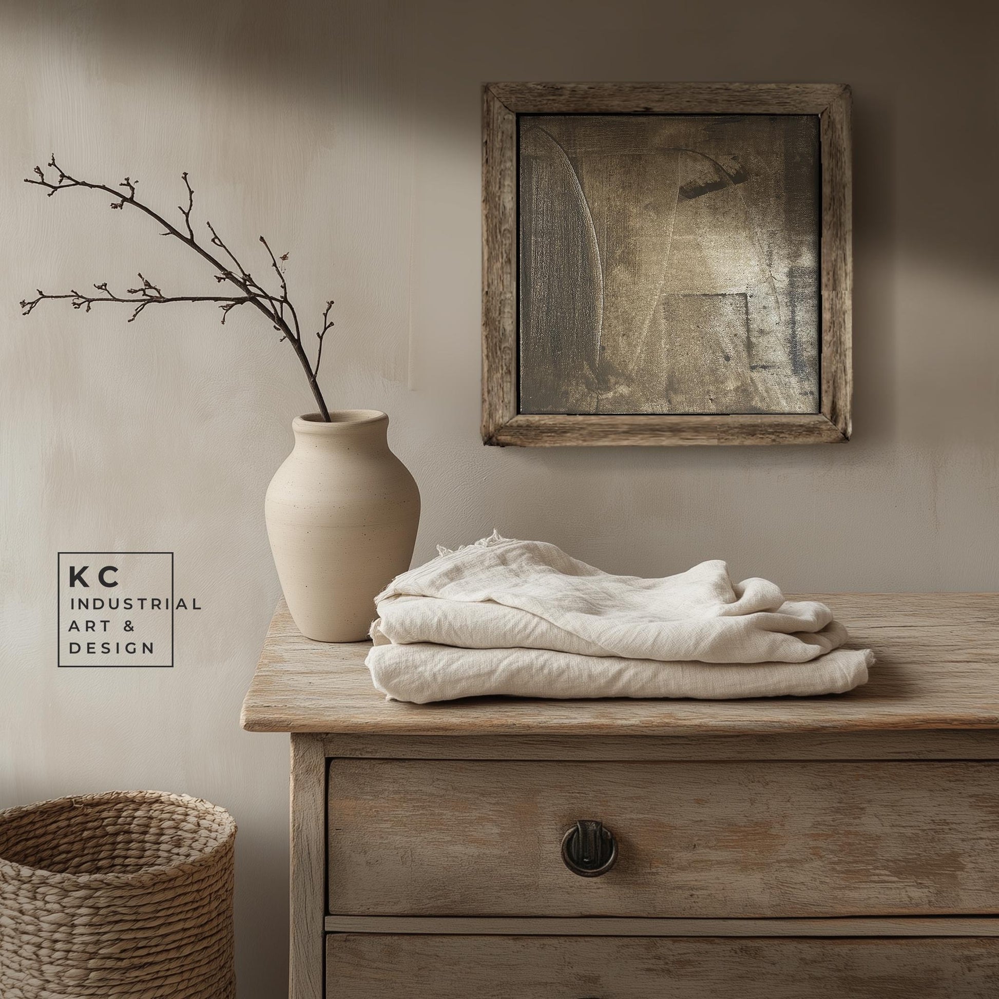 Wabi-Sabi Japandi #3 of 19 | Monochrome Mastery | Square Hand-Painted Canvas | Modern Minimalist Art